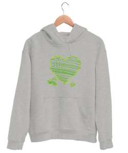 Heart Gri Unisex Kapşonlu Sweatshirt