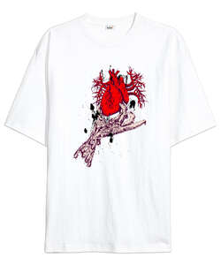 Heart Hand Beyaz Oversize Unisex Tişört