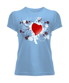 Heart heart love flower Kadın Tişört