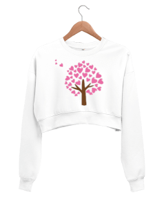 Heart Kadın Crop Sweatshirt