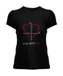 Heart of matematics Siyah Kadın Tişört