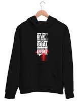 Hedef Küçültme Çaba Arttır - Slogan Siyah Unisex Kapşonlu Sweatshirt - Thumbnail