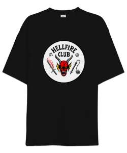 Helfire club Siyah Oversize Unisex Tişört