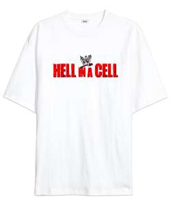 Hell In A Cell Beyaz Oversize Unisex Tişört