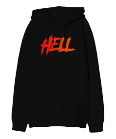 Hell Oversize Unisex Kapüşonlu Sweatshirt