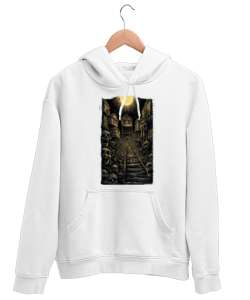 Hellboy Beyaz Unisex Kapşonlu Sweatshirt