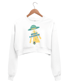 Hello everyone Kadın Crop Sweatshirt