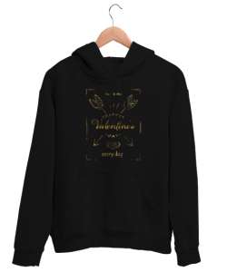 Her gün Sevgililer Günü - Sen ve Ben Siyah Unisex Kapşonlu Sweatshirt