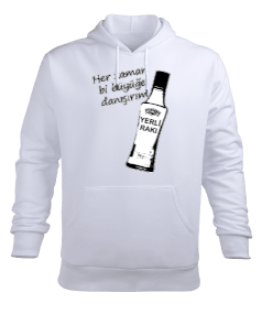 Her Zaman Bir Büyüğe Danışırım Yazılı Tasarımlı Erkek Kapüşonlu Hoodie Sweatshirt