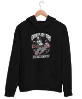 Herkes Hayatı Tam Yaşayamaz - İskelet - Skeleton Siyah Unisex Kapşonlu Sweatshirt - Thumbnail