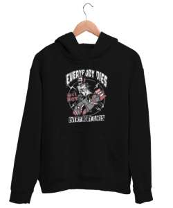 Herkes Hayatı Tam Yaşayamaz - İskelet - Skeleton Siyah Unisex Kapşonlu Sweatshirt