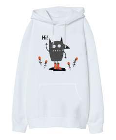 Hi Oversize Unisex Kapüşonlu Sweatshirt