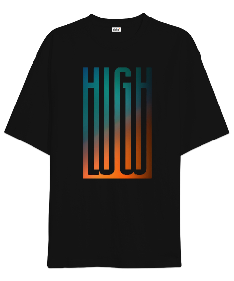 High Low Siyah Oversize Unisex Tişört