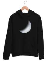 Hilal - Gece ve Ay Siyah Unisex Kapşonlu Sweatshirt - Thumbnail