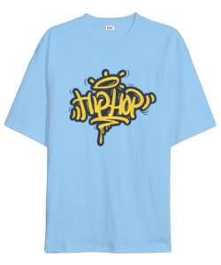 Hip - Hop Blue Buz Mavisi Oversize Unisex Tişört