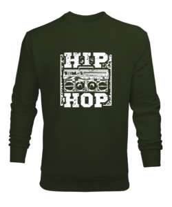 Hip Hop Haki Yeşili Erkek Sweatshirt