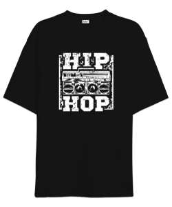 Hip Hop Siyah Oversize Unisex Tişört