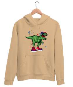 Hipster Dinozor Camel Unisex Kapşonlu Sweatshirt