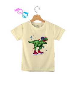 Hipster Dinozor Krem Çocuk Unisex