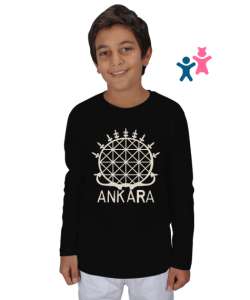 Hitit Güneşi - Ankara Siyah Çocuk Unisex Uzunkollu