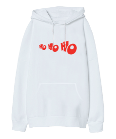 Ho Ho Ho Oversize Unisex Kapüşonlu Sweatshirt