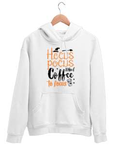 Hocus Pocus Coffee - Hokus Pokus Kahve Beyaz Unisex Kapşonlu Sweatshirt