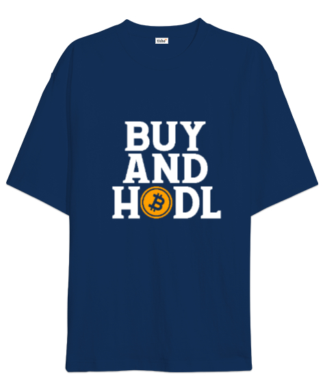 Hodl Lacivert Oversize Unisex Tişört