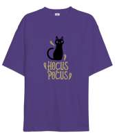 Hokus Pokus Kedi - Hayaletler - Hocus Pocus Mor Oversize Unisex Tişört - Thumbnail