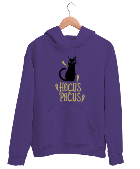 Tisho - Hokus Pokus Kedi - Hayaletler - Hocus Pocus Mor Unisex Kapşonlu Sweatshirt