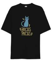 Hokus Pokus Kedi - Hayaletler - Hocus Pocus Siyah Oversize Unisex Tişört - Thumbnail