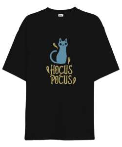 Hokus Pokus Kedi - Hayaletler - Hocus Pocus Siyah Oversize Unisex Tişört