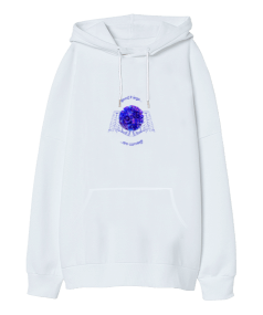 Hologramlı Oversize Unisex Kapüşonlu Sweatshirt