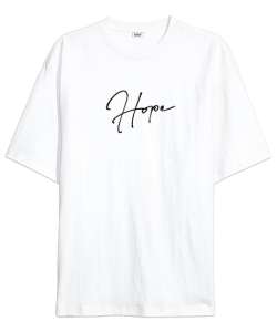 Hope Beyaz Oversize Unisex Tişört