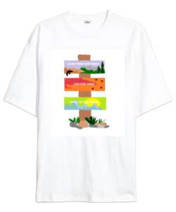 HOPE TOMORROW Beyaz Oversize Unisex Tişört