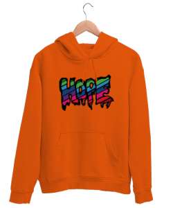 Hope Turuncu Unisex Kapşonlu Sweatshirt