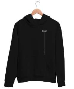 Hope - Umut Siyah Unisex Kapşonlu Sweatshirt