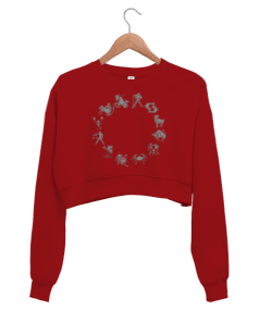 horoscope sweatshirt Kadın Crop Sweatshirt