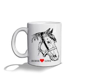 HORSE LOVE Beyaz Kupa Bardak