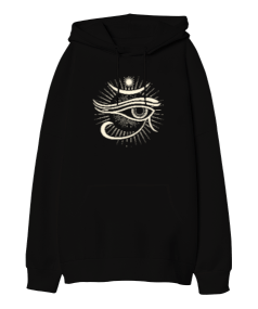 Horus Eye Oversize Unisex Kapüşonlu Sweatshirt