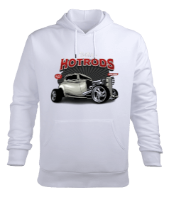 Hotrod araba baskılı Erkek Kapüşonlu Hoodie Sweatshirt