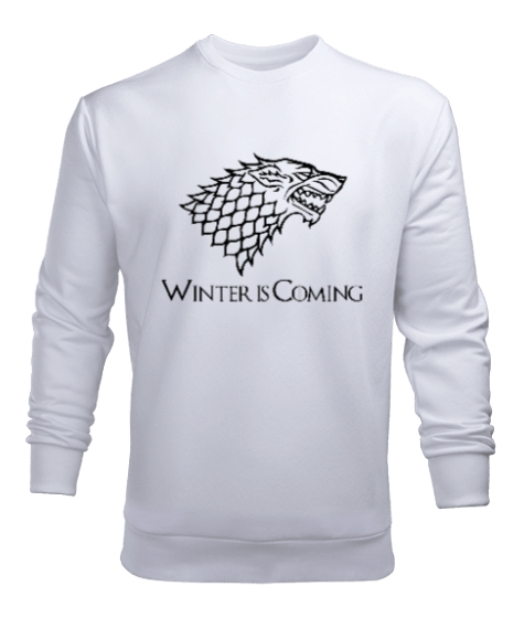 Tisho - House Stark Beyaz Erkek Sweatshirt