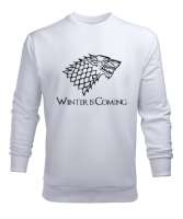 House Stark Beyaz Erkek Sweatshirt - Thumbnail