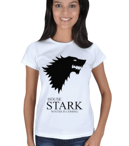 House Stark Beyaz Kadın Tişört