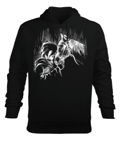 Human and Horse Erkek Kapüşonlu Hoodie Sweatshirt