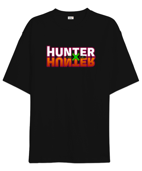 hunterxhunter desenli Siyah Oversize Unisex Tişört