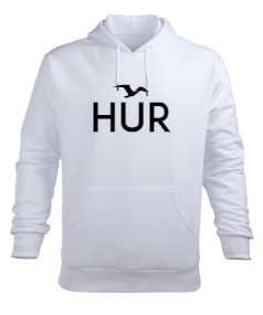 Hür Beyaz TiNCiR Erkek Kapüşonlu Hoodie Sweatshirt