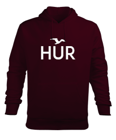 Hür Bordo TiNCiR Erkek Kapüşonlu Hoodie Sweatshirt