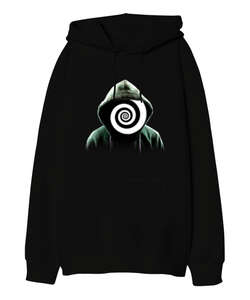 Hypnotized - Hipnotize Siyah Oversize Unisex Kapüşonlu Sweatshirt