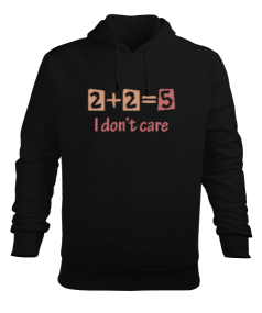 I Dont Care Siyah Erkek Kapüşonlu Hoodie Sweatshirt