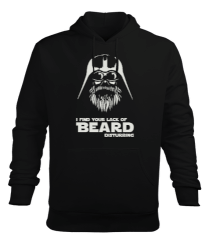 I Find Your Lack Of Beard Disturbing Star Wars Siyah Erkek Kapüşonlu Hoodie Sweatshirt